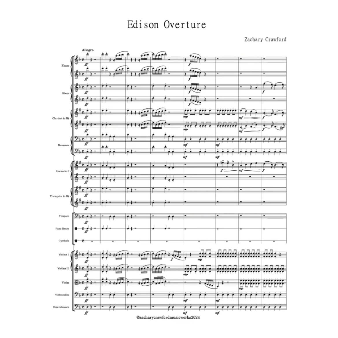 Crawford Overture "Edison Overture" cover art